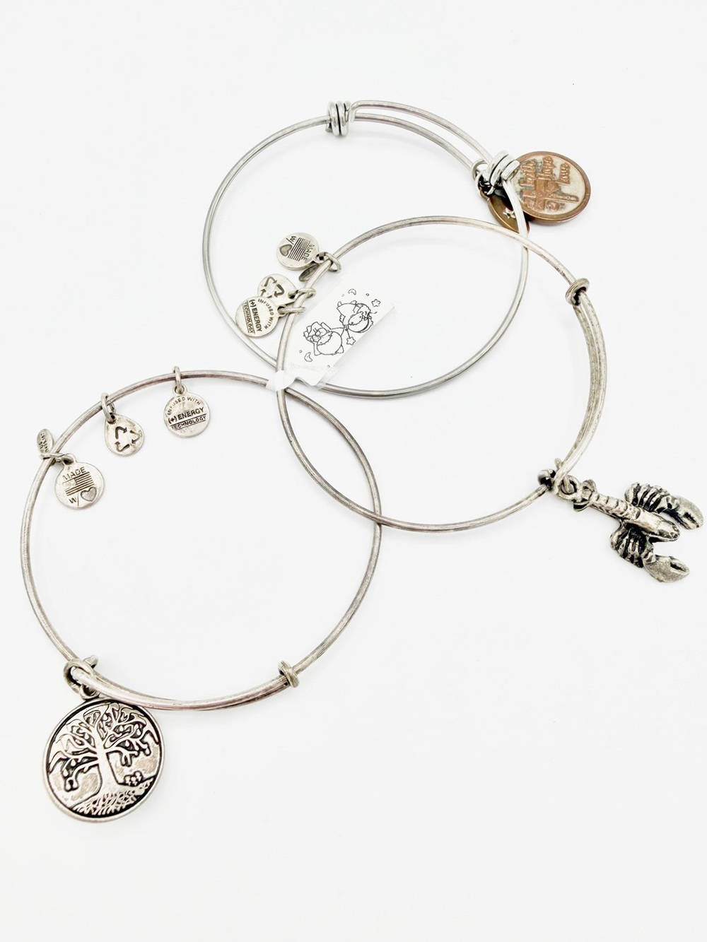 EUC ALEX AND ANI LOBSTER, FAITH,
HOPE & LOVE & TREE OF LIFE 3 BRACELET BUNDLE !